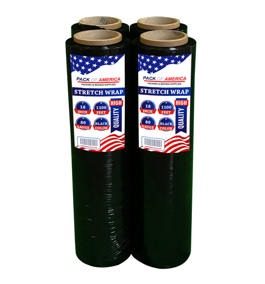 Stretch Film Black - Industrial Heavy Duty Plastic Shrink Wrap